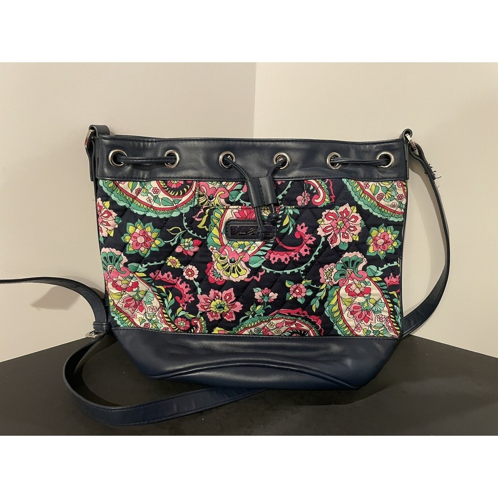 Vera‎ Bradley Drawstring Crossbody Bucket Bag Petal Paisley